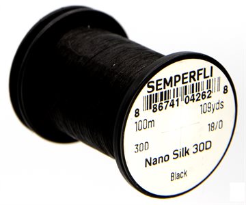 Semperfli Nano Silk Bindetråd 30D 18/0 Black
